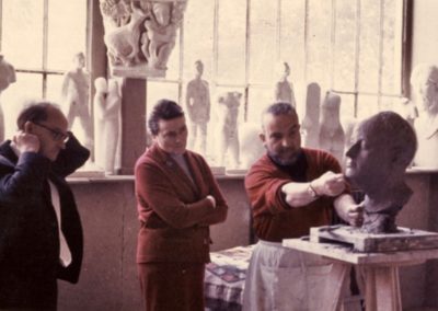 Final setting of the bust of Jean Thoraval in the École des Beaux-Arts atelier, Rennes