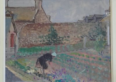 Léontine Pellerin dans son jardin, 1945