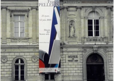 Vertical façade banner for the exhibition at the Musée des Beaux-Arts de Rennes, 2005