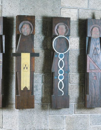 The Apostles, polychrome wood and brass, 1962, Caudan