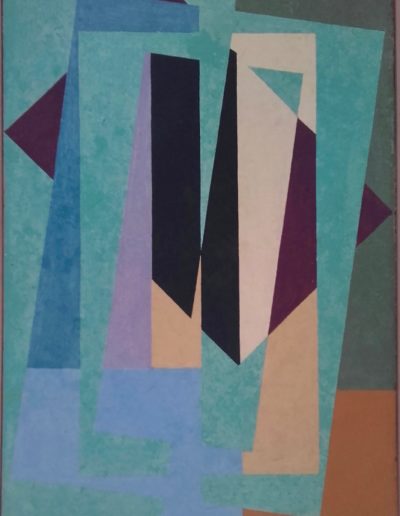 Geometric abstract oil on canvas, 1956