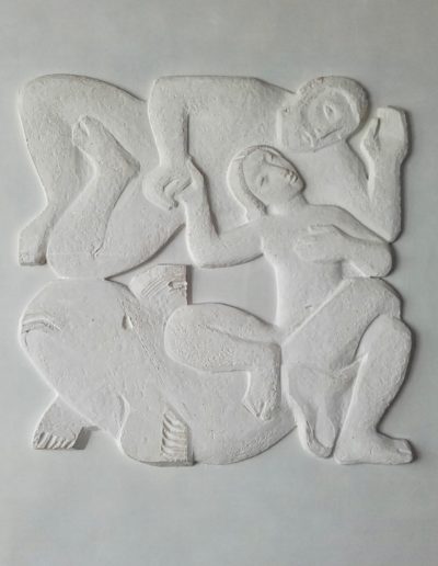 Le mariage d’Amphitrite, plaster maquette for bas-relief, 1950, former Inscription Maritime