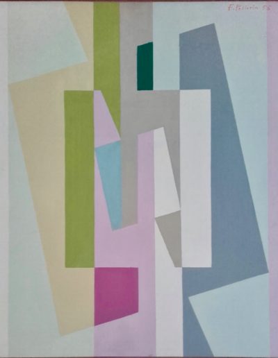 Abstrait géométrique - Huile sur toile - 1956